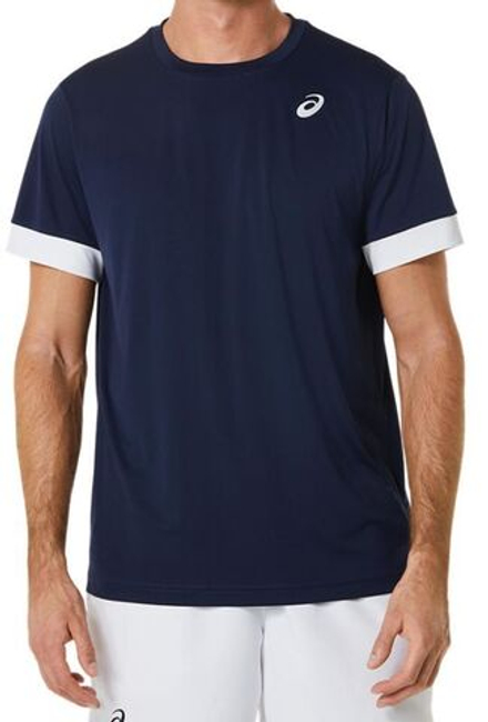 Мужская теннисная футболка Asics Court Short Sleeve Top - midnight/brilliant white