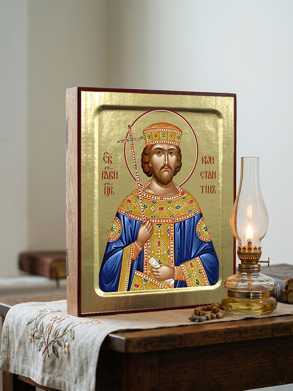 Икона Константина, равноапостольного на дереве: 125 х 160 (Синопсисъ)