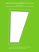 Натяжные потолки 8 м2, 2.6 м2