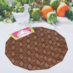 Салфетка плетеная 38см «Кубики» терракот