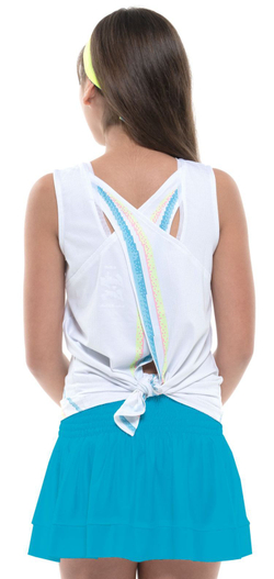 Футболка для девочки Lucky in Love Square Are You? Tie Back Tank Girls - Turquoise