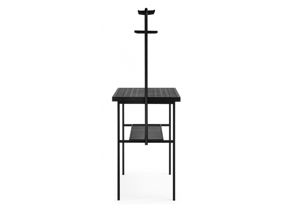 Барный стол Woodville Сари 120х50х171 дпк графит, черный, ножки черные