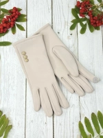 демисезонные перчатки тёплые с декоративными пуговицами