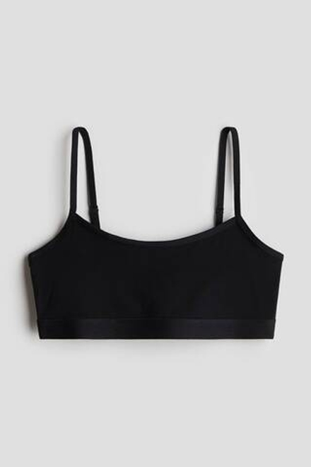 H&M Набор из трех укороченных топов, черный