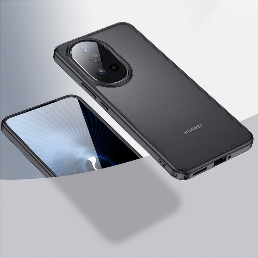 Чехол для Huawei Nova 12 черный с прозрачной матовой задней панелью WLONS