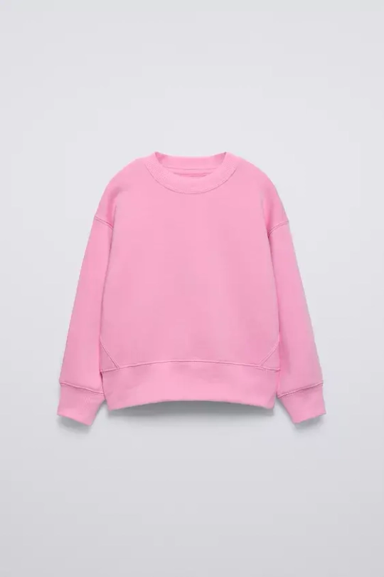 ZARA ОДНОТОННАЯ ТОЛСТОВКА, РОЗОВЫЙ