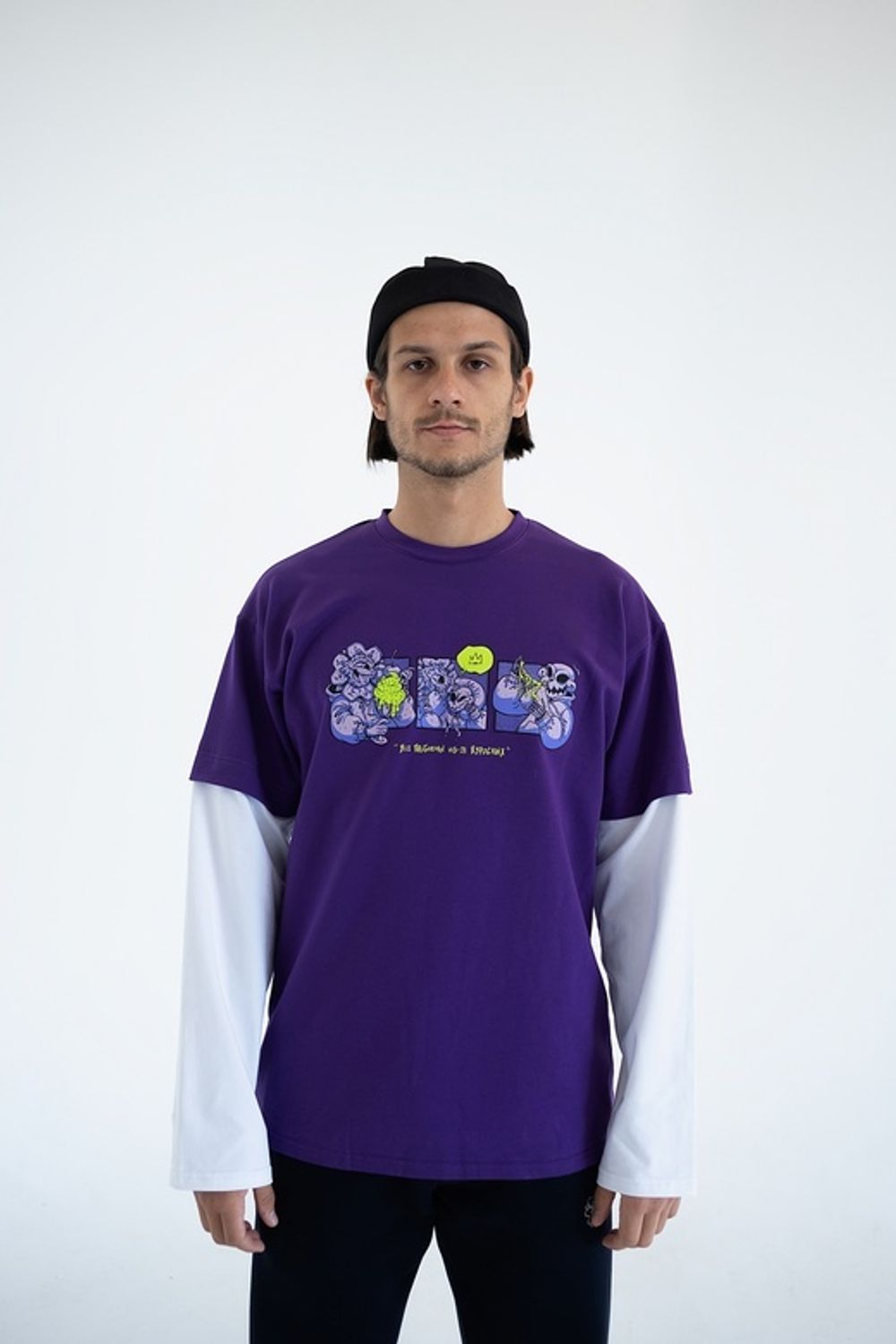 Лонгслив Все проблемы из-за взрослых Фиолетовый