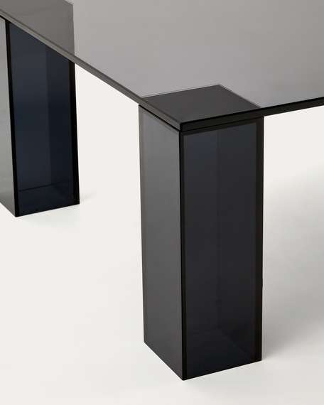 Журнальный столик Adularia, 140x60 см, закаленное стекло темно-серого цвета
