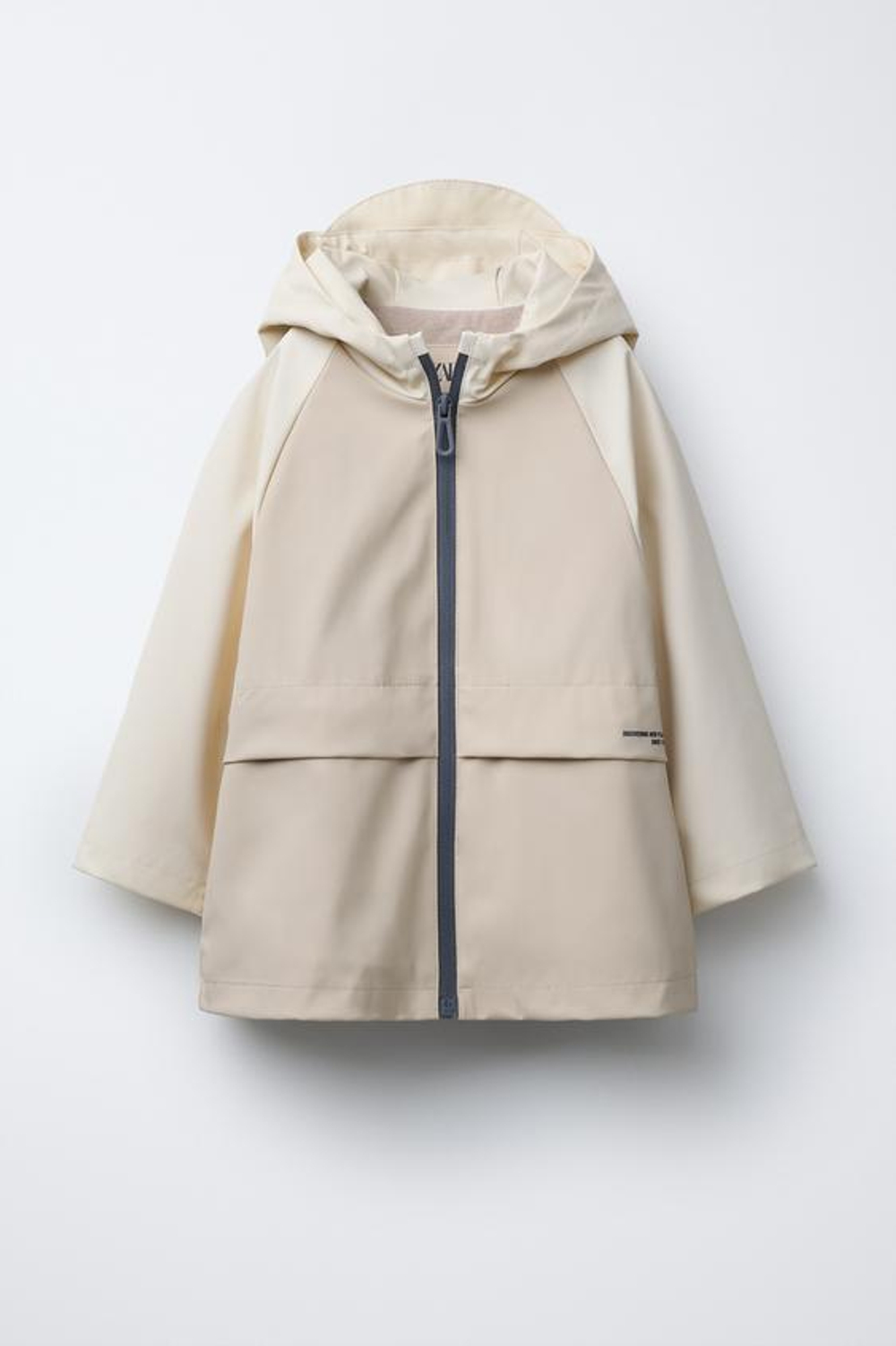 ZARA ПРОРЕЗИНЕННЫЙ ДОЖДЕВИК, ЭКРЮ/БЕЖЕВЫЙ