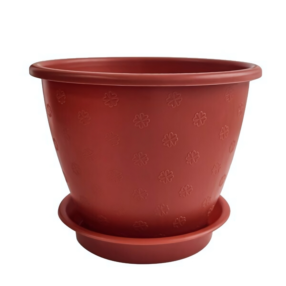 Кашпо "Цветочек" с поддоном 2,1л (терракот)