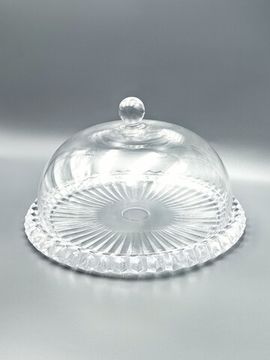 Блюдо стеклянное 33 см. с крышкой