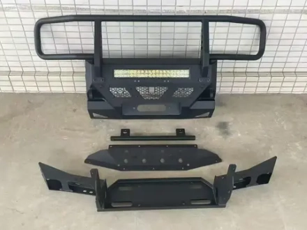 Силовой передний бампер со светодиодами на Toyota Land Cruiser Prado 250 LC250 крузер крузак защитный обвес дополнительный свет