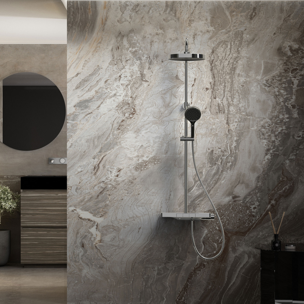 Душевая стойка Vincea Inspire VSFS-3I12TCH термостатическая с изливом, 30см верх.душ, хром