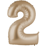 Шар фольгированный Цифра 2 101 см (Бежевый)