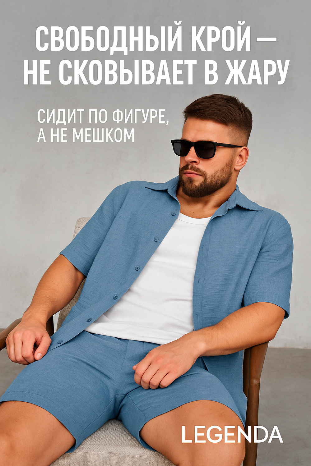 Летний костюм мужской Legenda Urban голубой