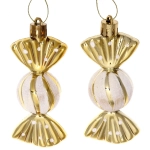 Ёлочные игрушки «Таинственное очарование» Конфетки 8 см (набор 2шт), золотой