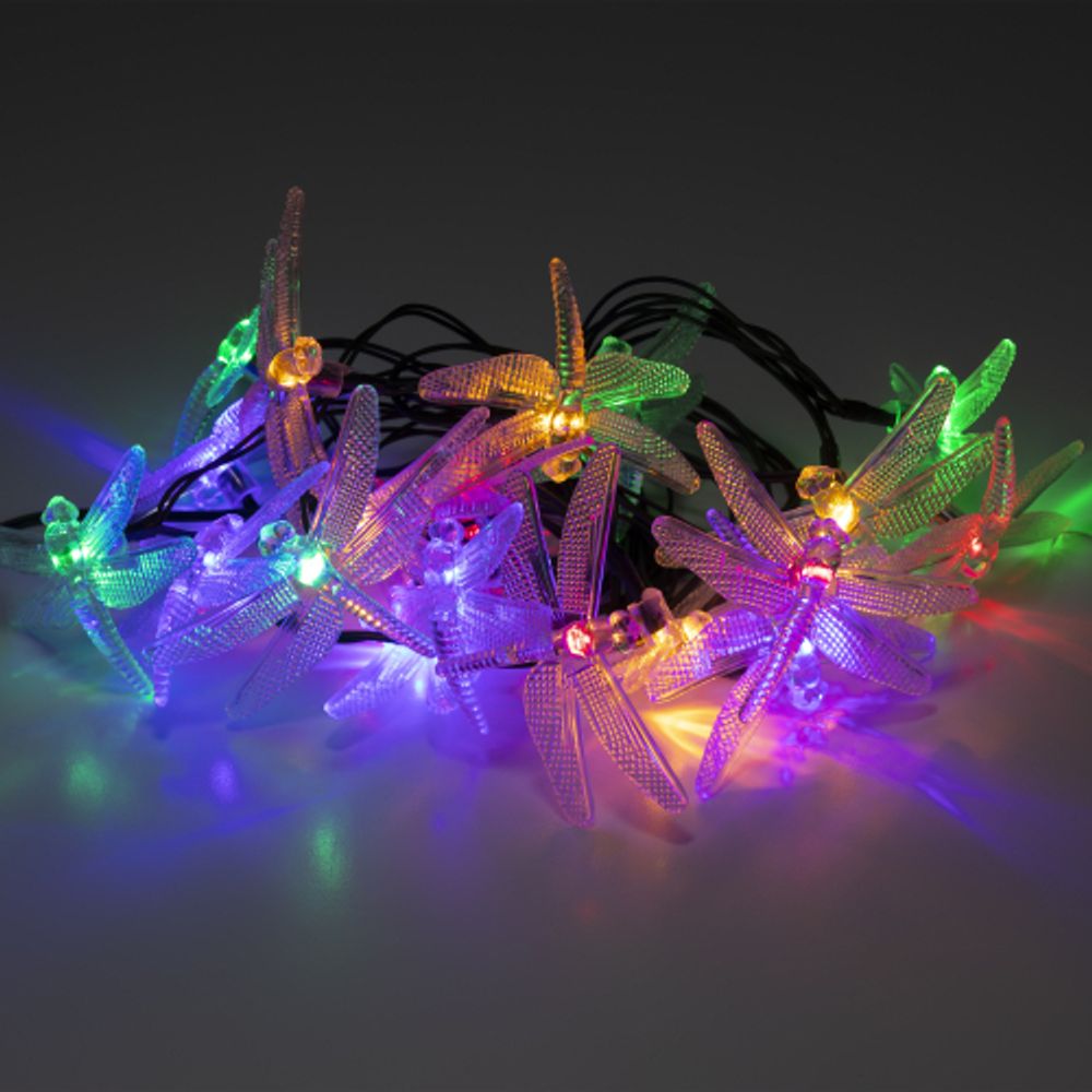 Садовая гирлянда ЭРА ERASF22-16 Стрекоза на солнечной батарее 5,8 м | Садовые декоративные светильники