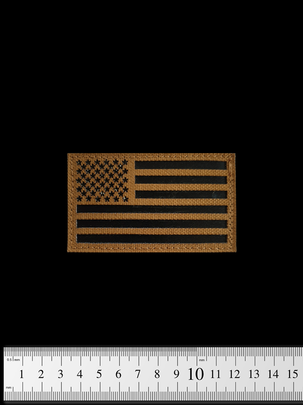 Шеврон Флаг США кордура с ИК ремиссией 5х8,5 см. Койот левый