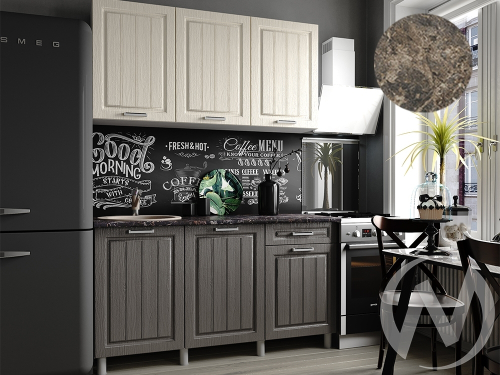 Кухня Лаура 1.5м (корпус белый/клен кремовый; клен серый) 38мм королевский опал