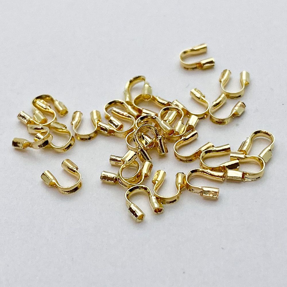 Протектор (защита) для тросика, цвет золото, размер 5 мм, цена за 10 шт