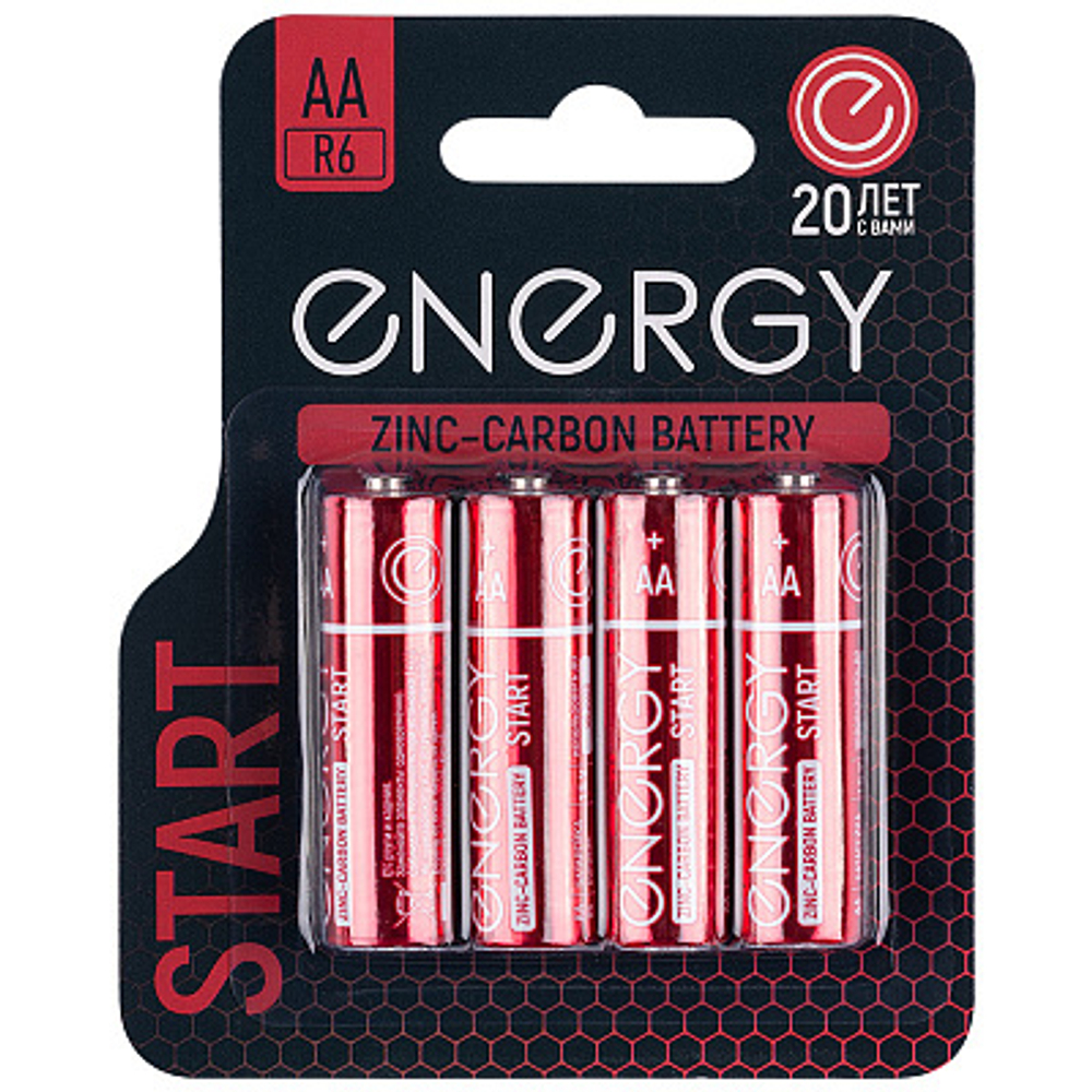 Батарейка солевая Energy Start R6/4B (AA) (4шт в блистере) (107040)