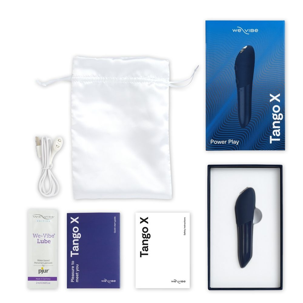 Невероятно сильный миниатюрный вибромассажер We-Vibe Tango X синий 9.5 см