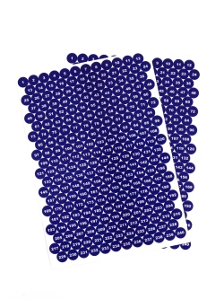 Наклейки парные с номерами от 1 до 240, диаметр 10мм