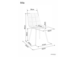 Стул SIGNAL MILA Velvet Bluvel 28 бежевый/черный