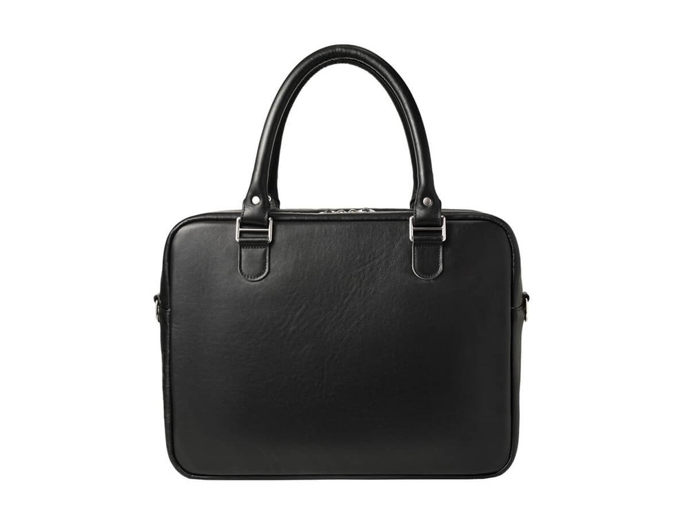Деловая сумка из натуральной кожи "Alverio Black"