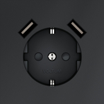 Розетка встраиваемая VOLTUM S70 с заземлением и защитными шторками, 16А, с USB, A+A, (графит)