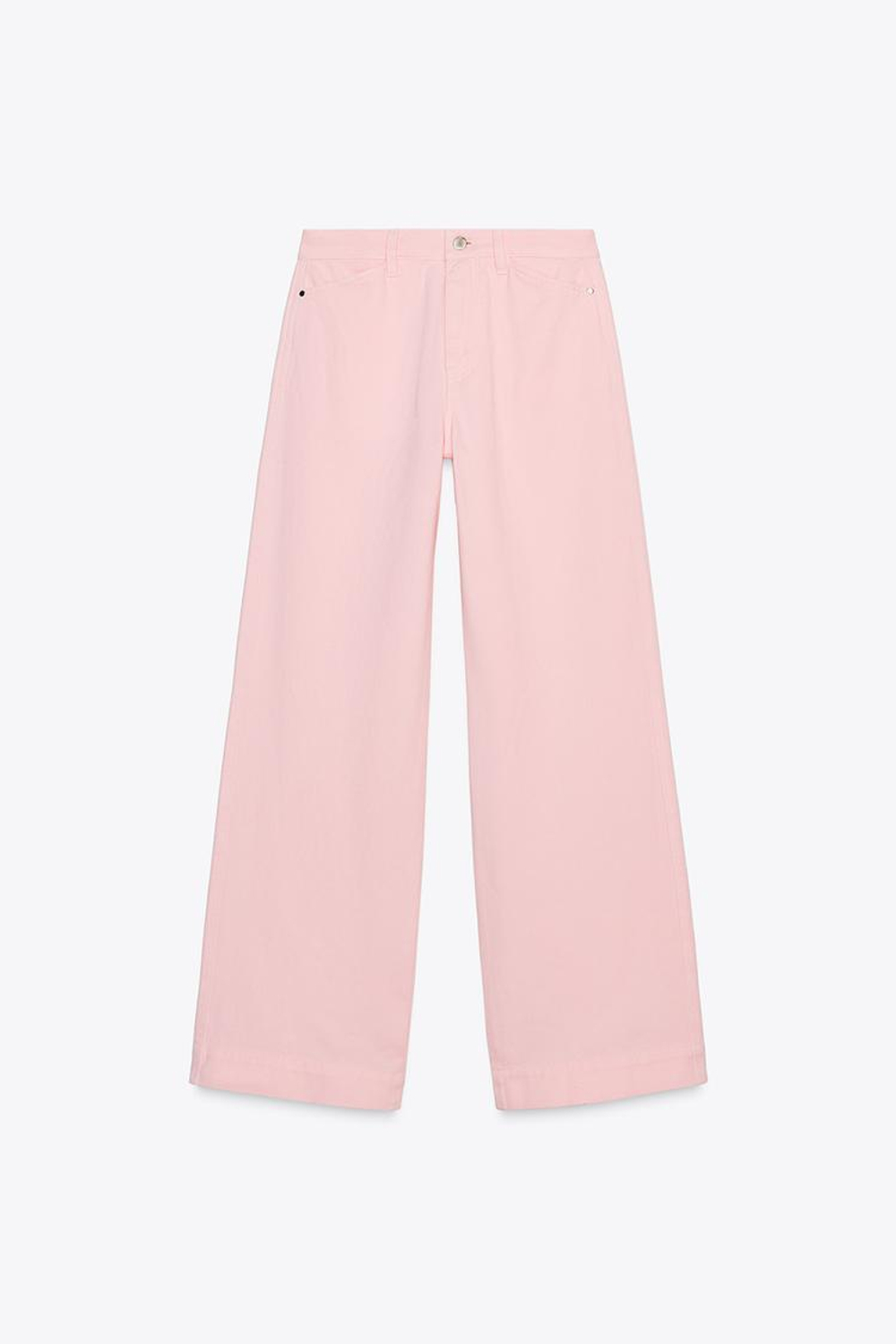 ZARA ДЖИНСЫ Z1975 WIDE LEG С ВЫСОКОЙ ПОСАДКОЙ, РОЗОВЫЙ