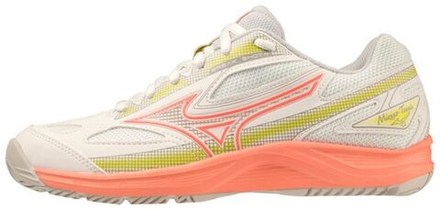 Женские Кроссовки теннисные Mizuno Break Shot 4 AC - snow white/fusion coral/spring