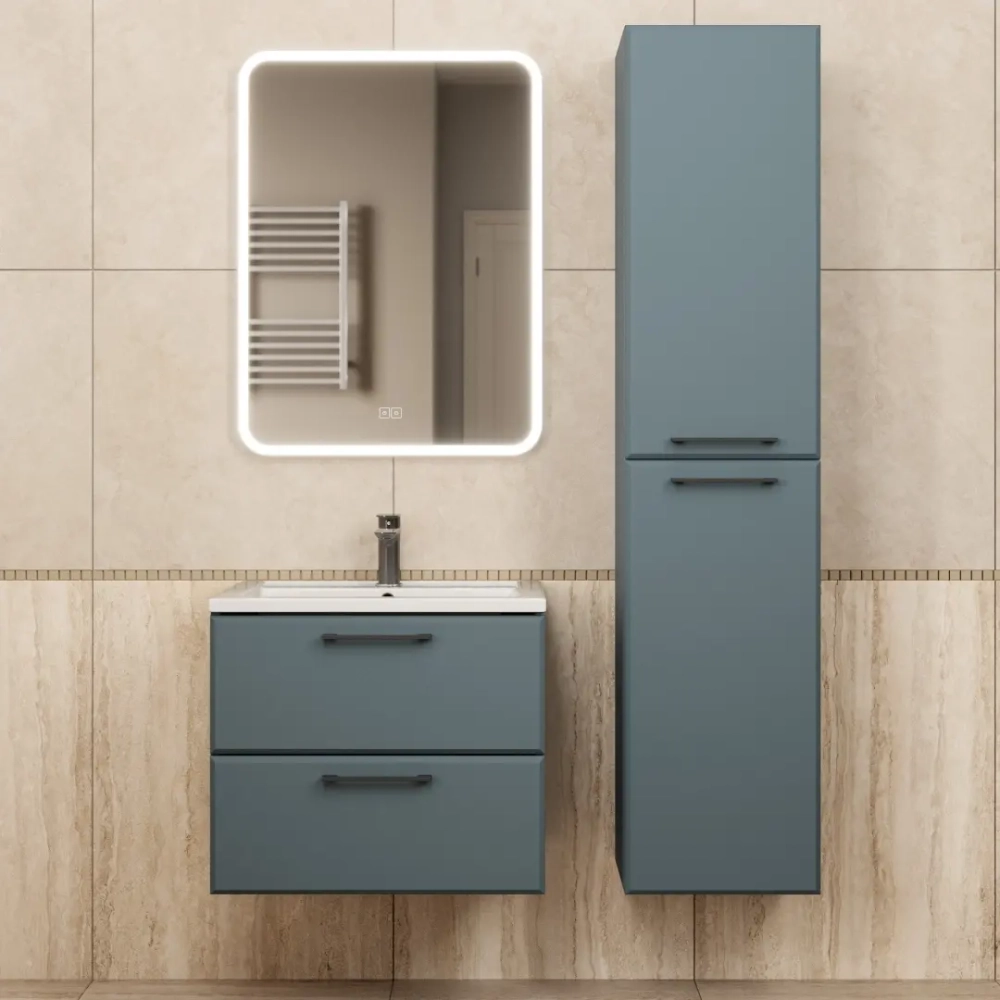 Тумба с раковиной для ванной Uperwood Foster New 60 см, подвесная, серый графит