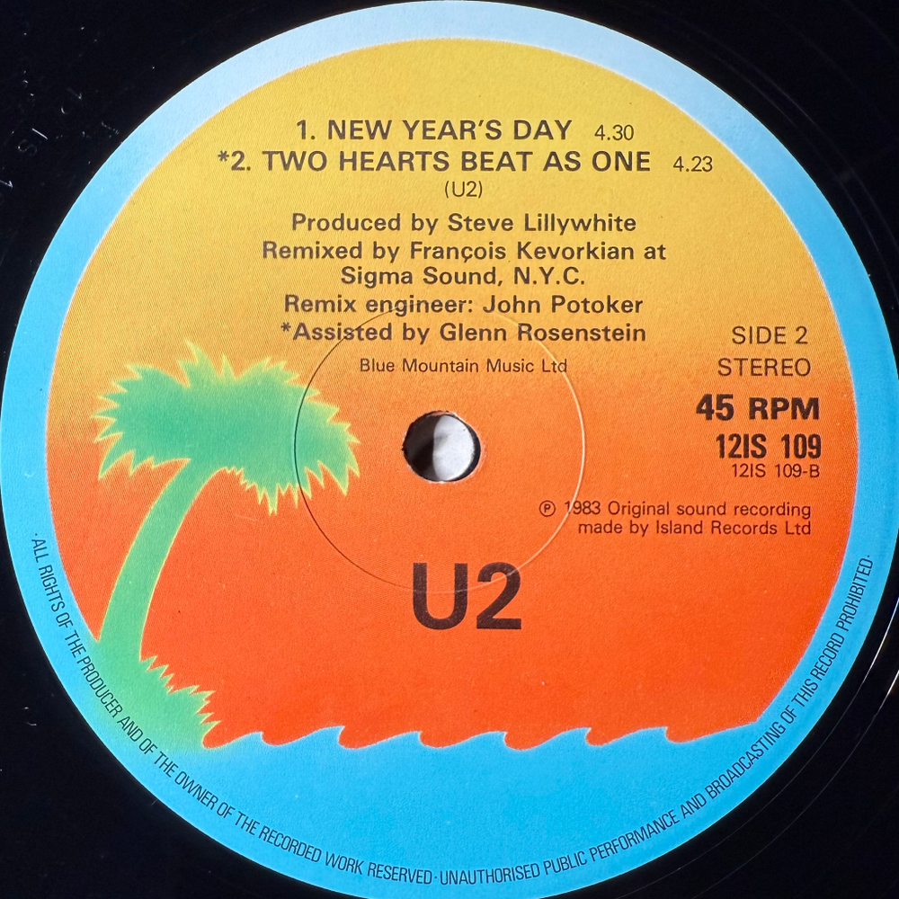 U2 ‎– Two Hearts Beat As One (Англия 1983г.) 12", 45 RPM