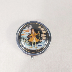 Таблетница с ручной росписью Палех "По-щучьему веленью"