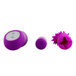 Лиловый вибратор MAGIC X20 с насадкой и пультом ДУ - 10 см. (Цвет: лиловый)