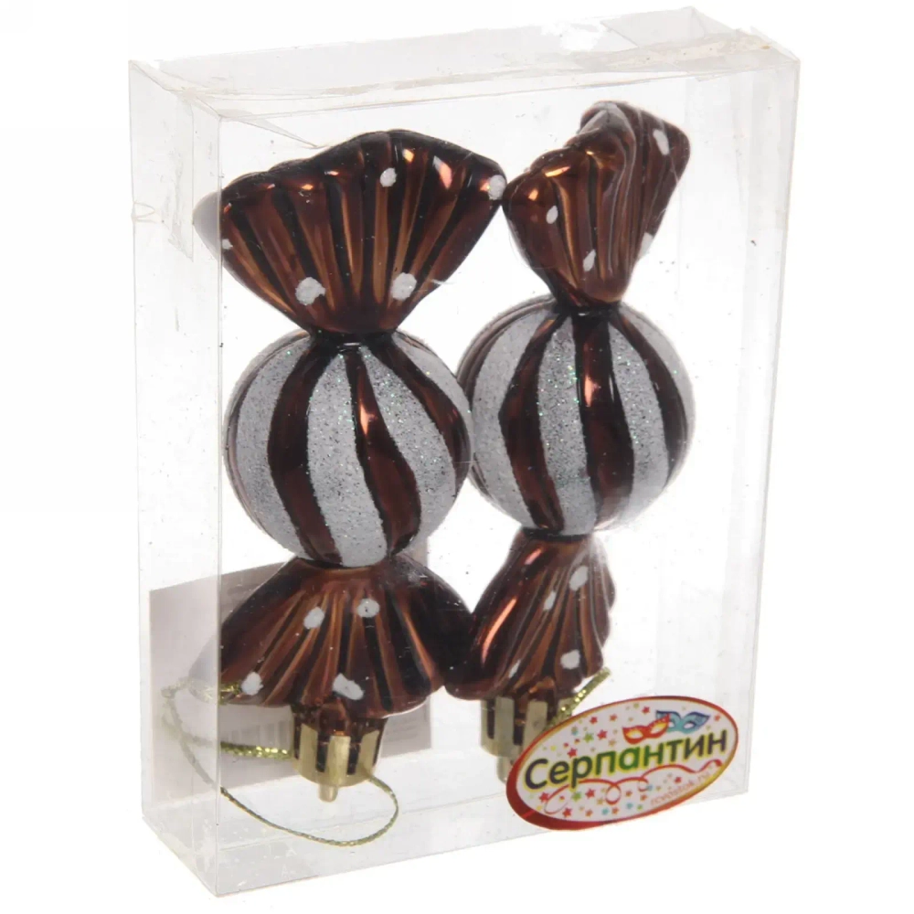 Ёлочные игрушки «Таинственное очарование» Конфетки 8 см (набор 2шт), шоколад