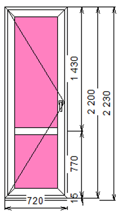 Дверь из ПВХ 2200 х 720