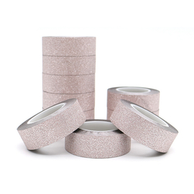 Скотч глиттерный 14 мм 10 м. серебряный