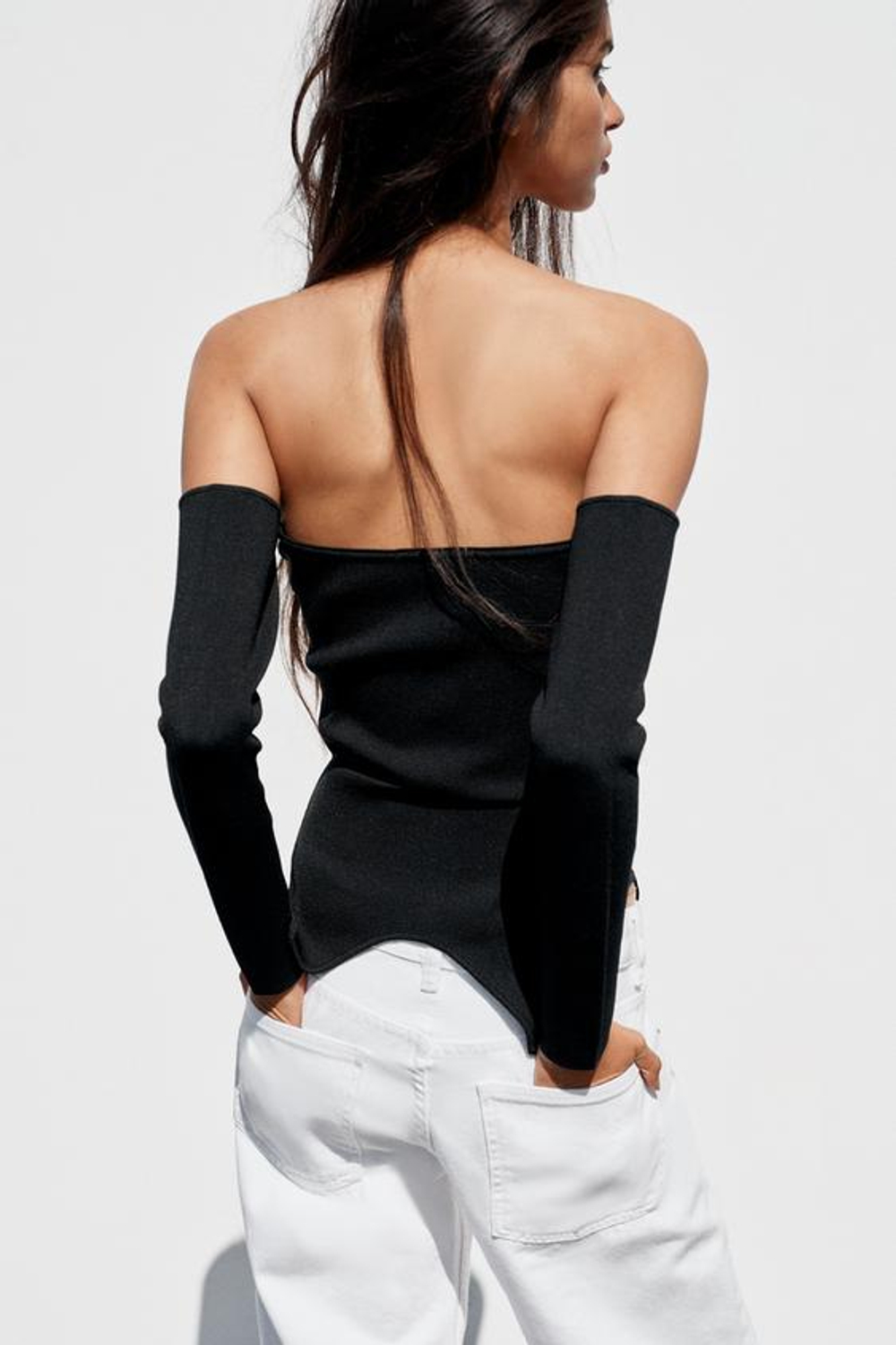 ТРИКОТАЖНЫЙ ТОП В СТИЛЕ КОРСЕ - ZARA