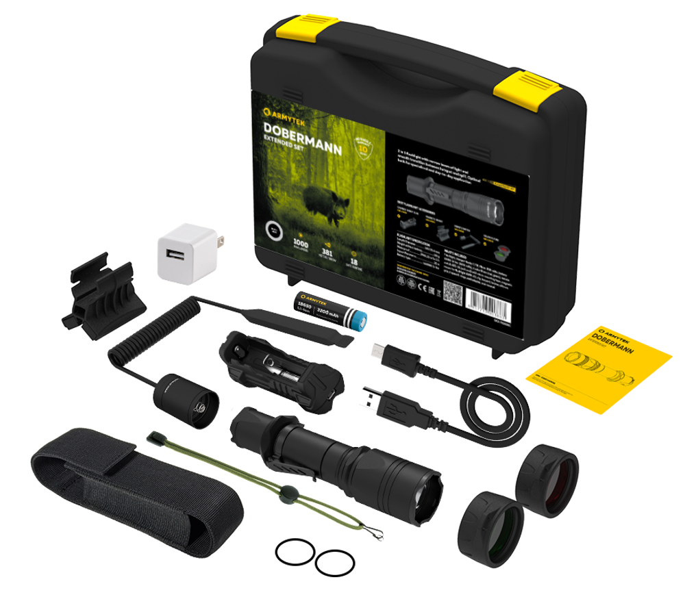 Набор охотника Armytek Dobermann Extended Set Белый F02005C