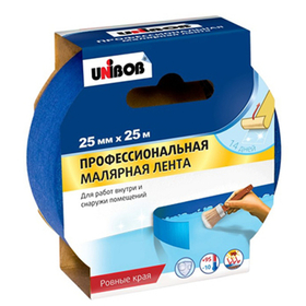 Лента малярная клейкая Unibob профессиональная нар-вн 25 мм х 25 м (46571/89344)