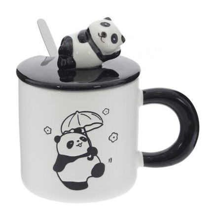 GAEM Кружка с крышкой и ложкой, 350 мл, L13 W9 H13 см