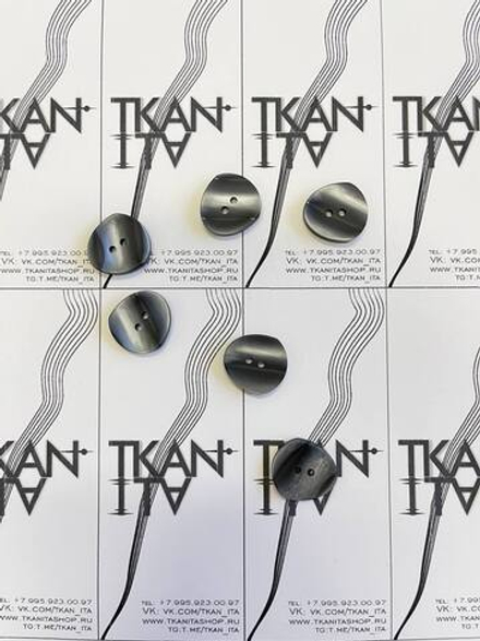 Пуговица пластиковая двухпрокольная (Пластик, Мокрый асфальт/светлые блики, 22)