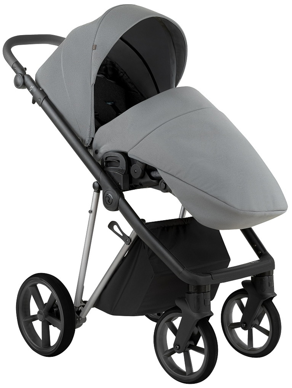 Детская коляска Roan Sol Vintage Luxury 2.0 3 в 1 с автокреслом Tutis Elo Lux EduSky Black VIN 01/BT Blue Tea/Blue Tea/руч.Grey/к.Grey