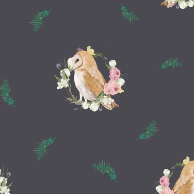 Сова фиолетовый фон