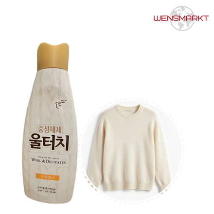 Гель для стирки шерстяных и деликатных тканей Pigeon Wool Touch Soft Pearl, 1 л, Корея