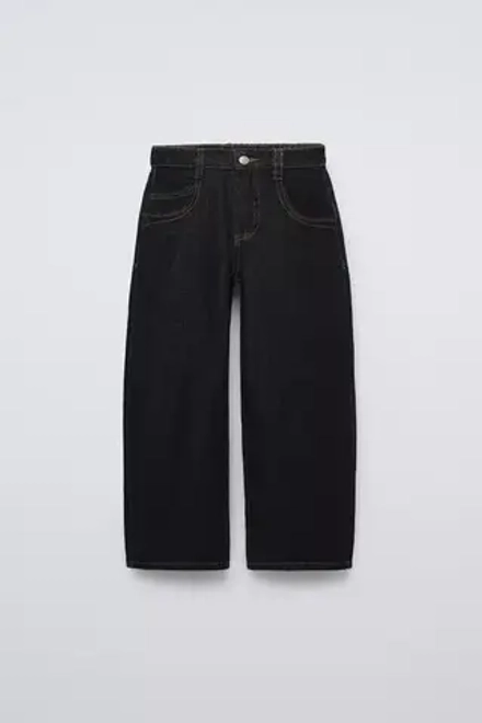 ZARA ДЖИНСЫ BAGGY FIT, ЧЕРНЫЙ