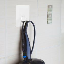 СИЛА Крючок на силикон. крепл. 10х10, БЕЛЫЙ, до 2,5 кг. [SH1010-S1W-24] | Сила