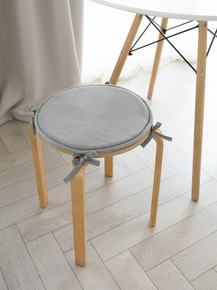 Подушка на стул DeNASTIA мемори круглая D35, 100%ПЭ, серый